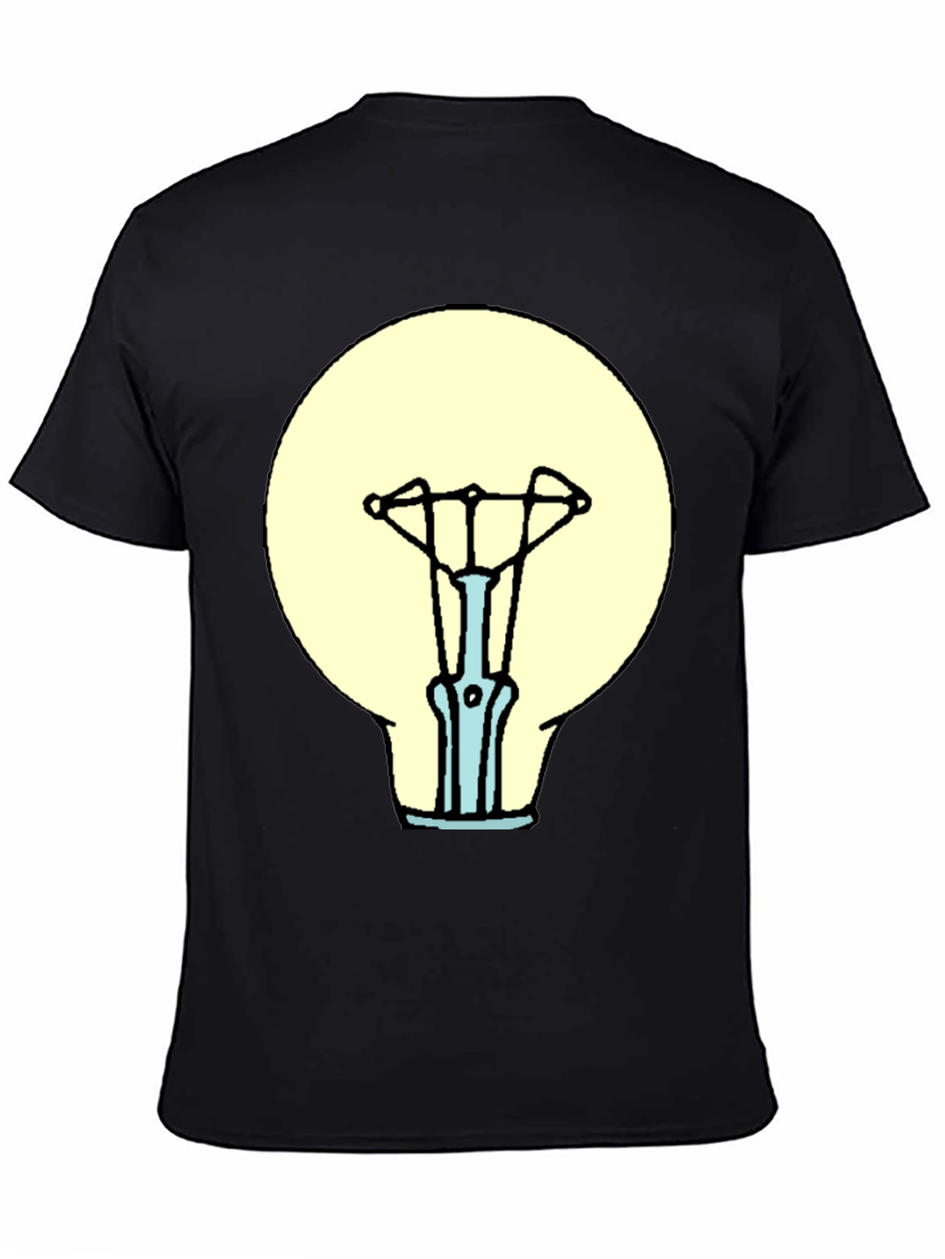Black T-Shirt with Light Bulb Graphic