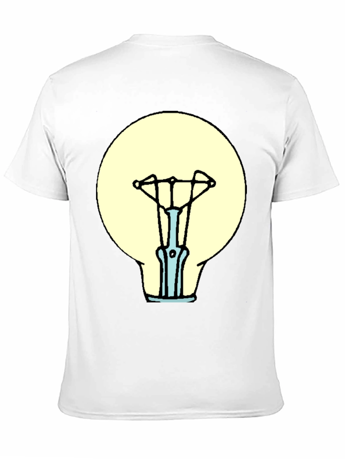 Black T-Shirt with Light Bulb Graphic