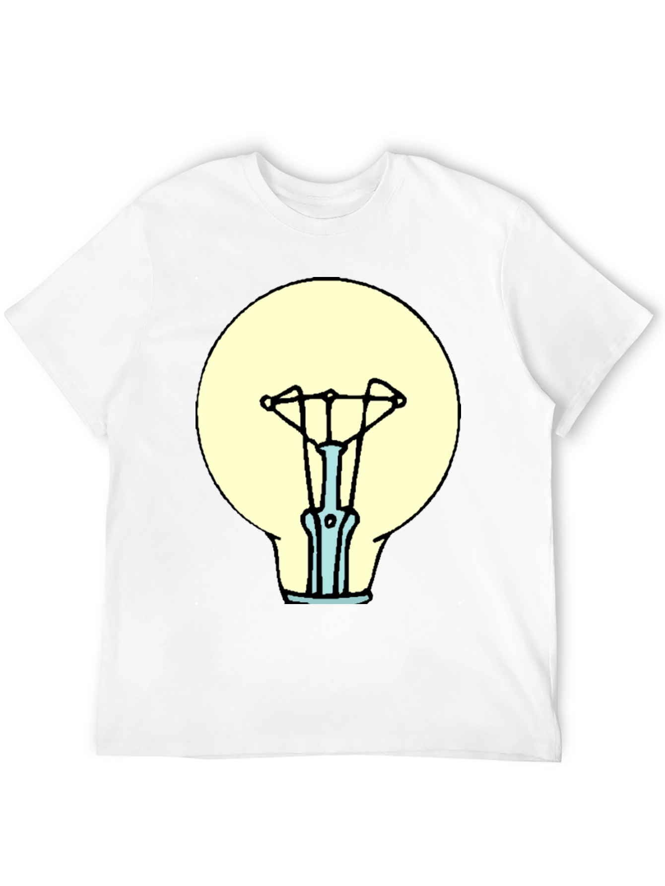 Black T-Shirt with Light Bulb Graphic