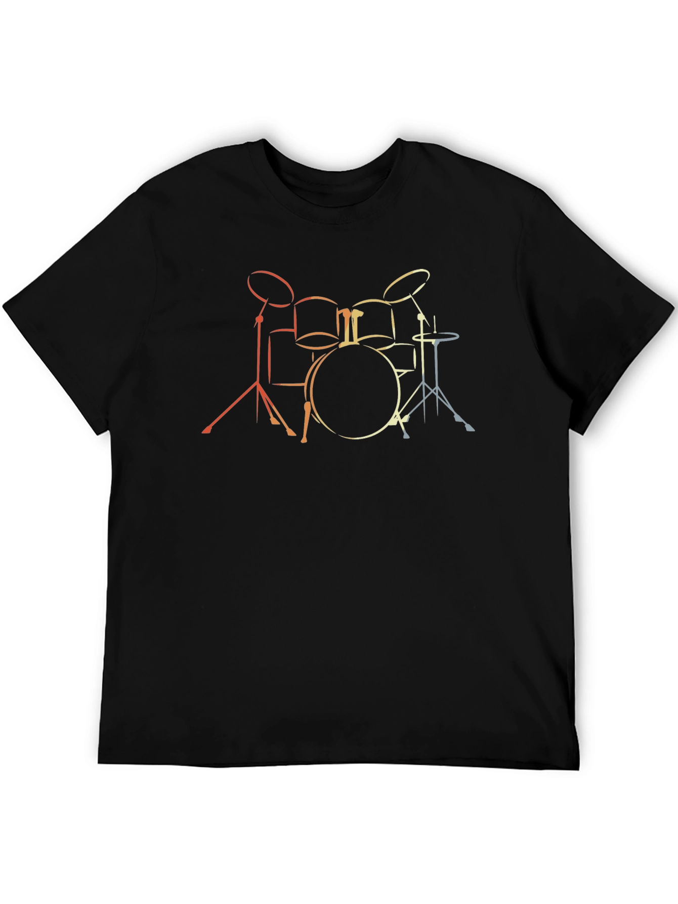 Retro Drum Set Graphic Tee - Musician Apparel