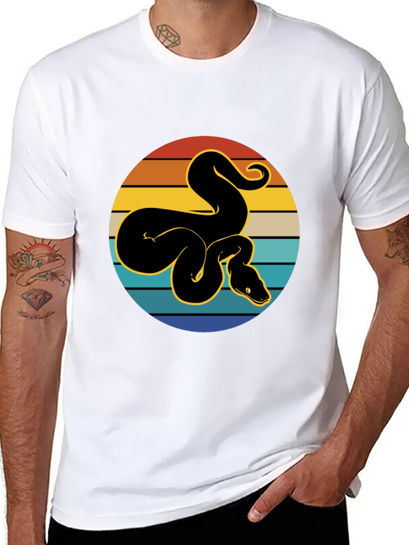 Retro Snake Graphic Tee - Black T-Shirt