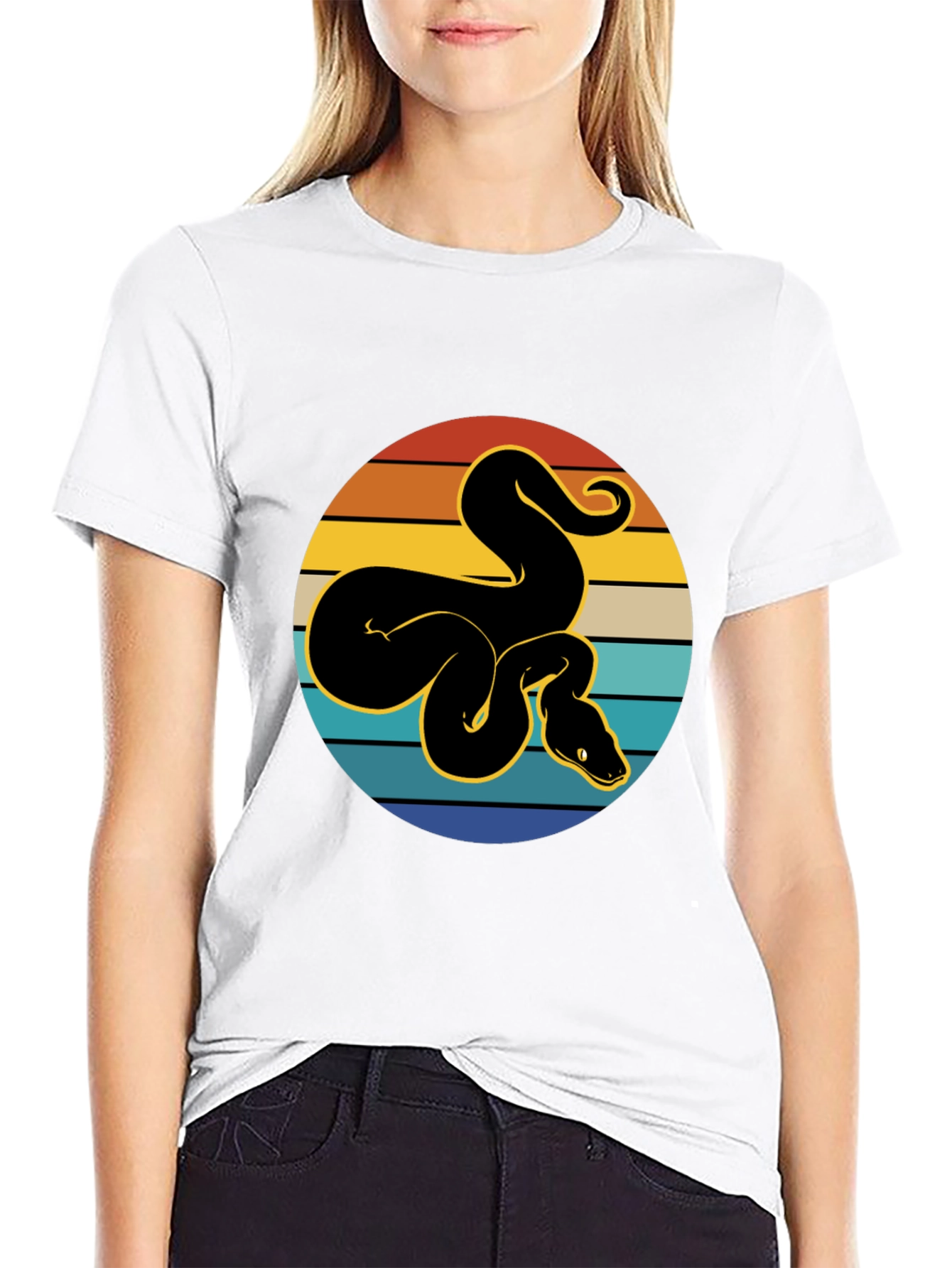 Retro Snake Graphic Tee - Black T-Shirt