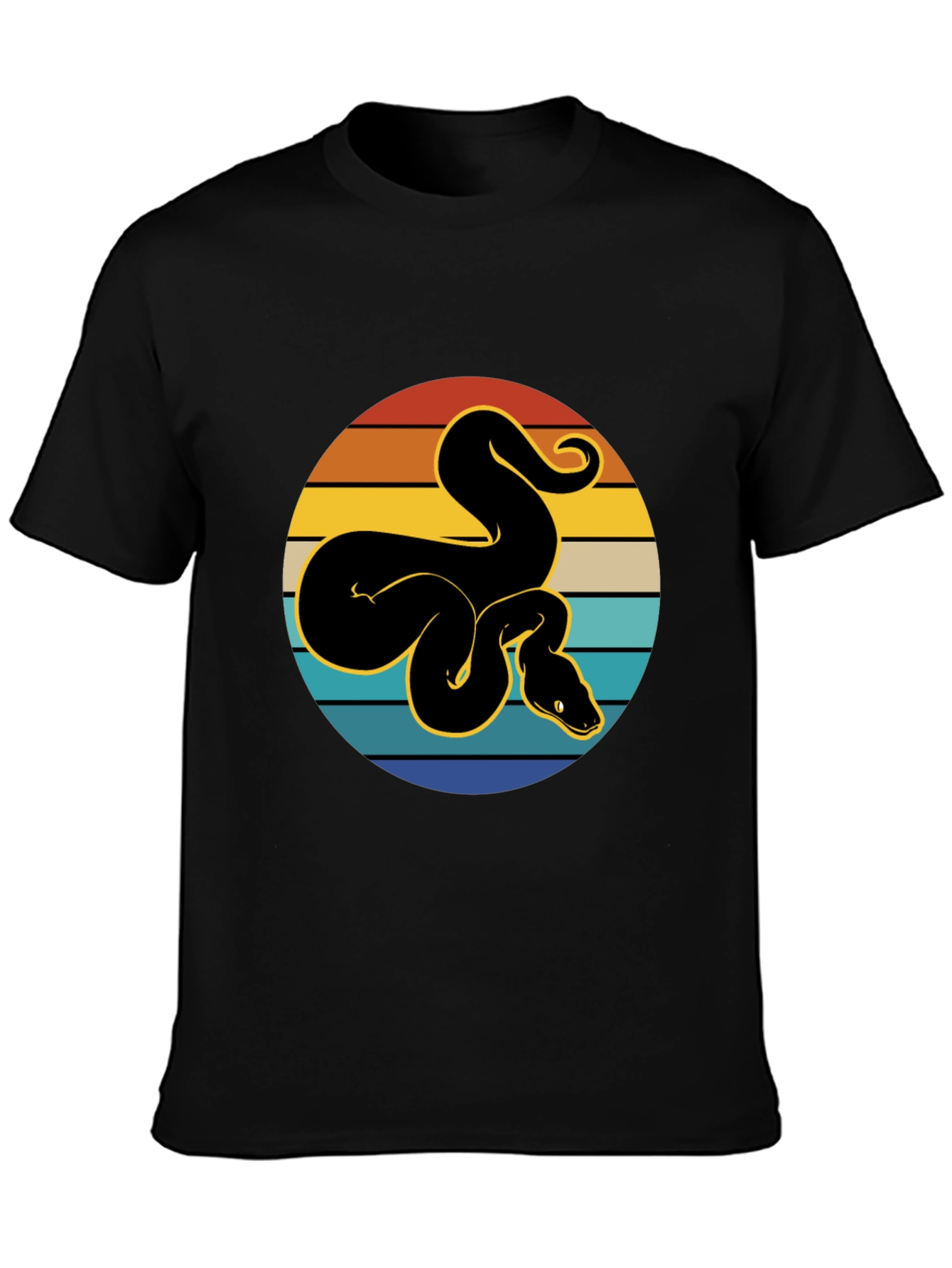 Retro Snake Graphic Tee - Black T-Shirt