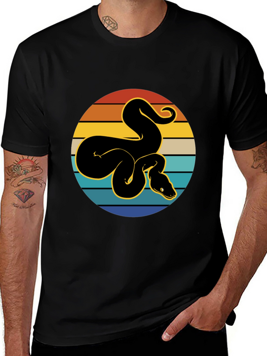 Retro Snake Graphic Tee - Black T-Shirt
