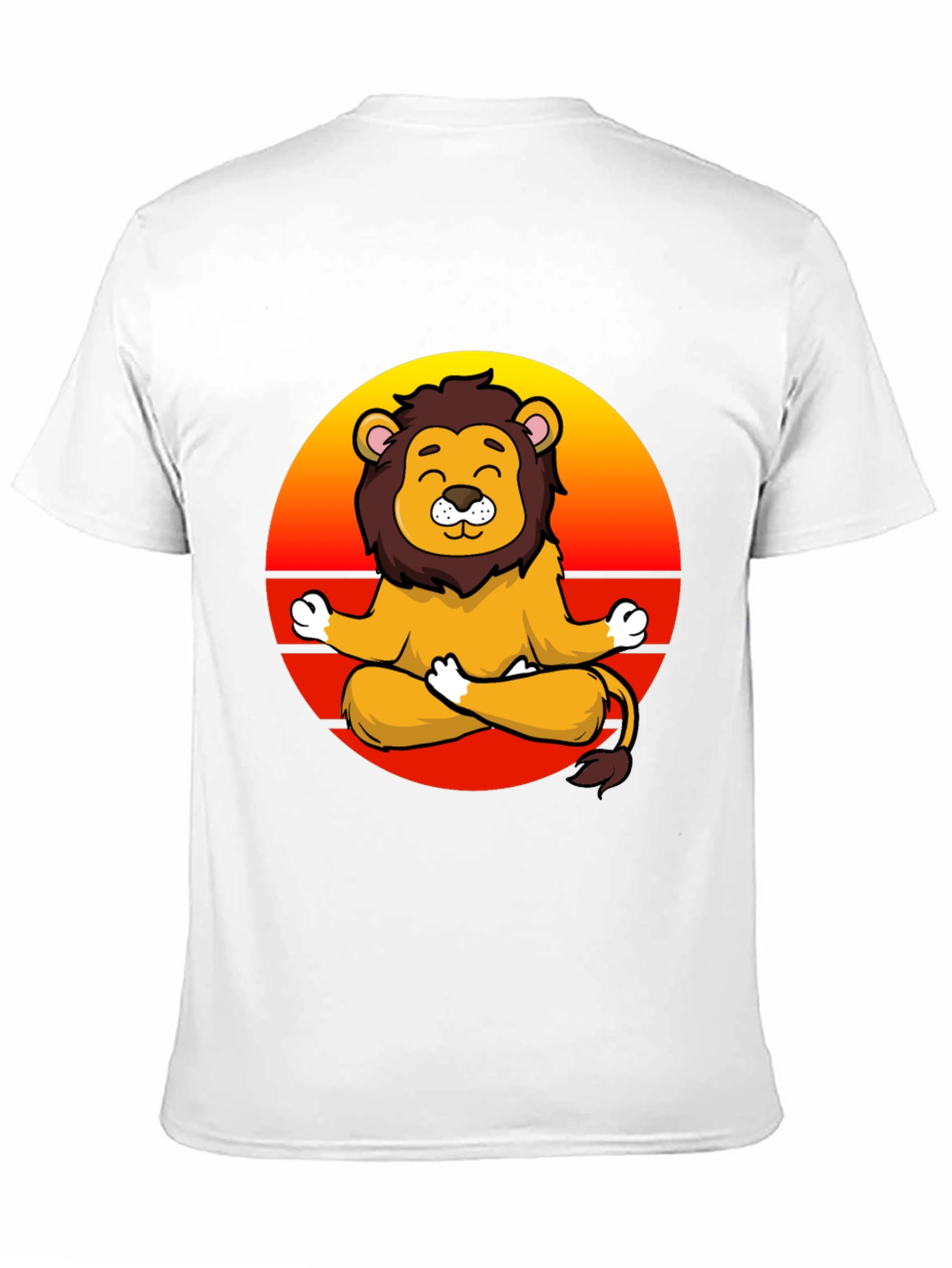 Zen Lion T-Shirt - Meditating Cartoon Lion Graphic Tee