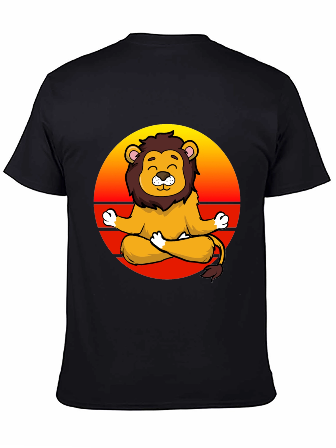 Zen Lion T-Shirt - Meditating Cartoon Lion Graphic Tee