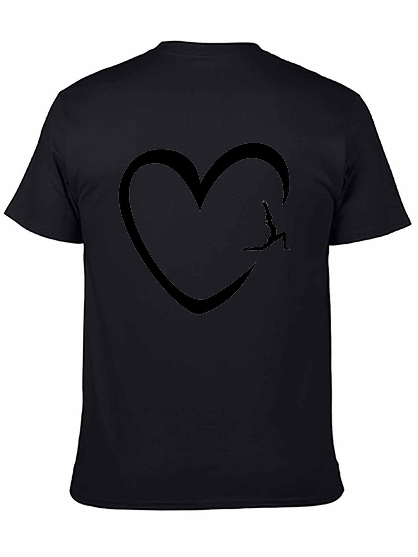 Heart Yoga Pose T-Shirt - Black