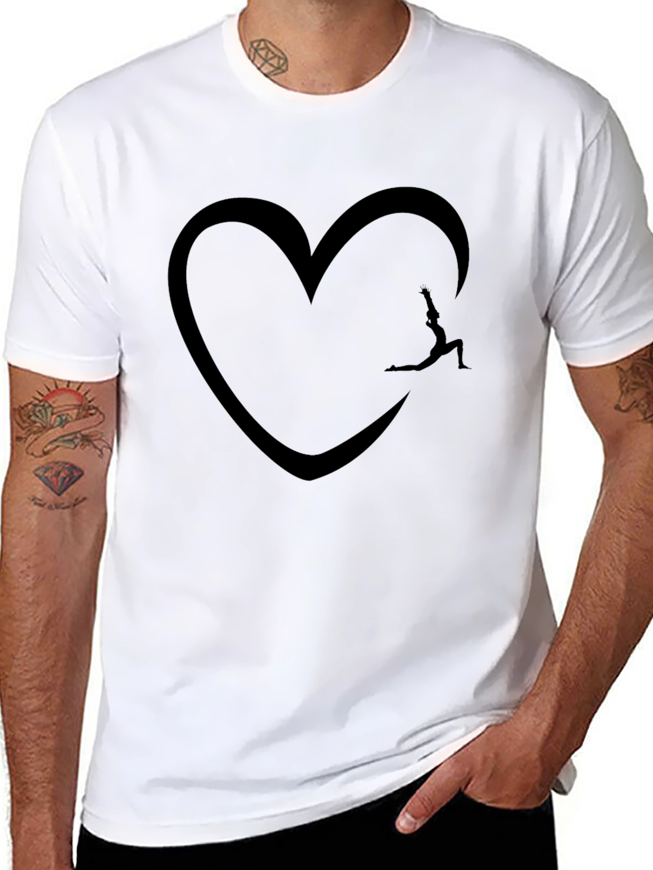 Heart Yoga Pose T-Shirt - Black