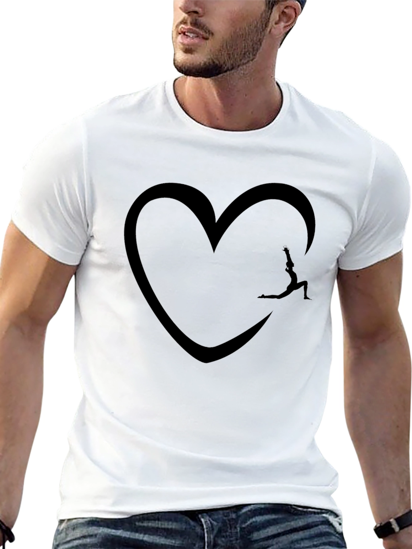 Heart Yoga Pose T-Shirt - Black