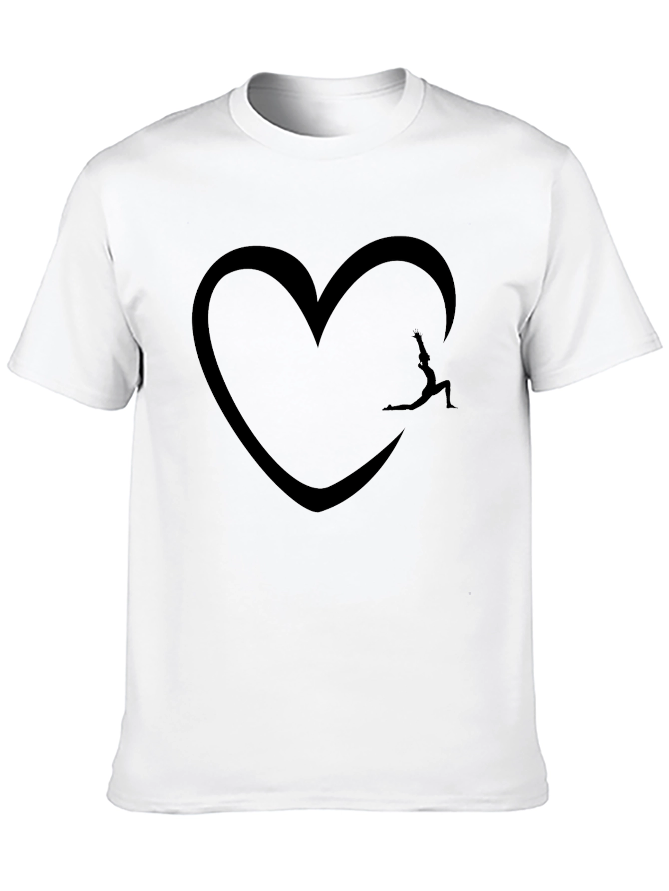 Heart Yoga Pose T-Shirt - Black