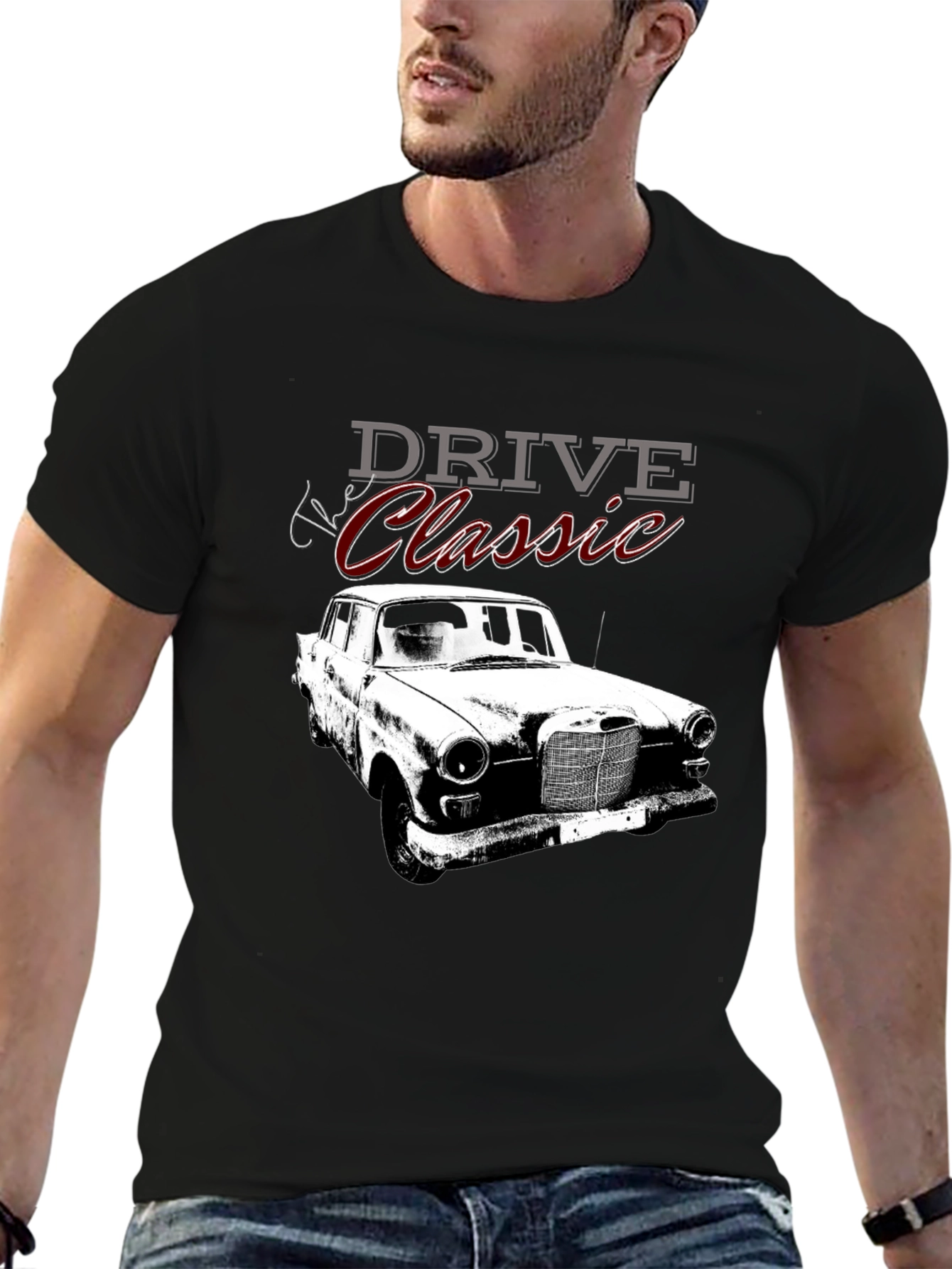 Drive Classic Car Black Graphic Tee