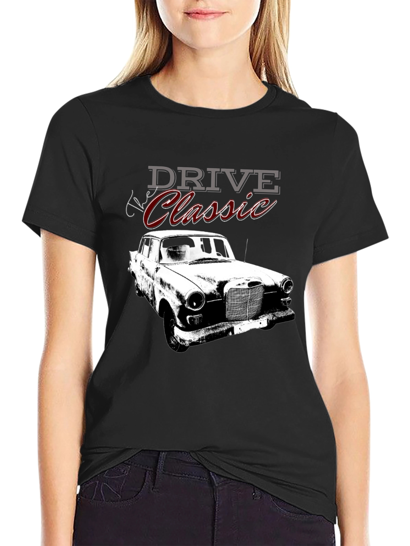 Drive Classic Car Black Graphic Tee