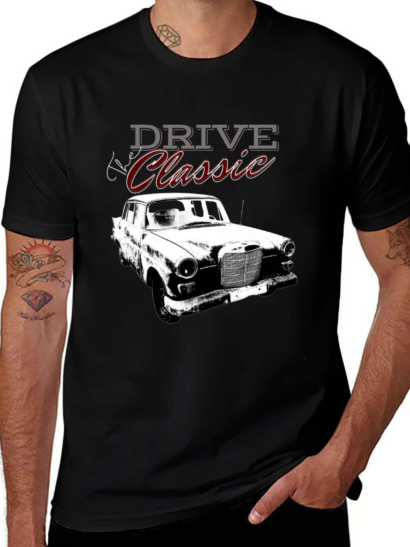 Drive Classic Car Black Graphic Tee