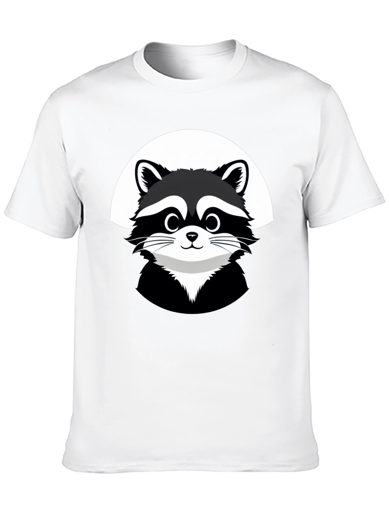 Cute Raccoon Graphic Black T-Shirt