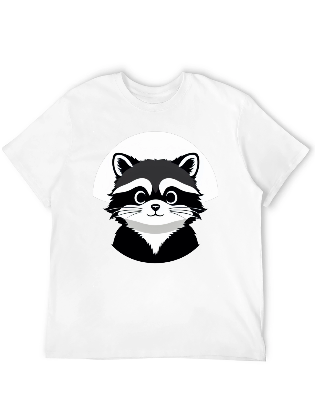 Cute Raccoon Graphic Black T-Shirt