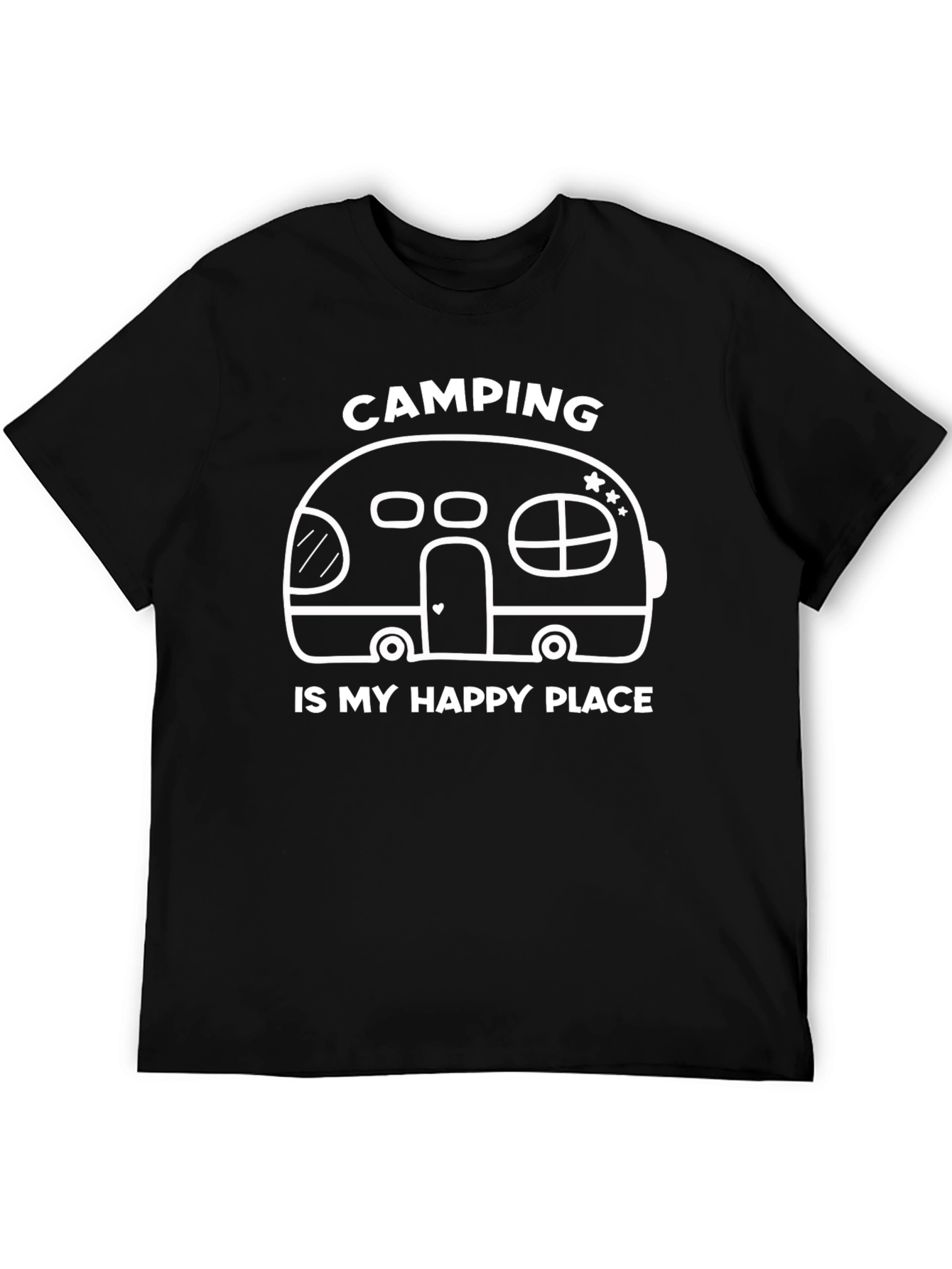 Camping is My Happy Place Black Graphic Tee