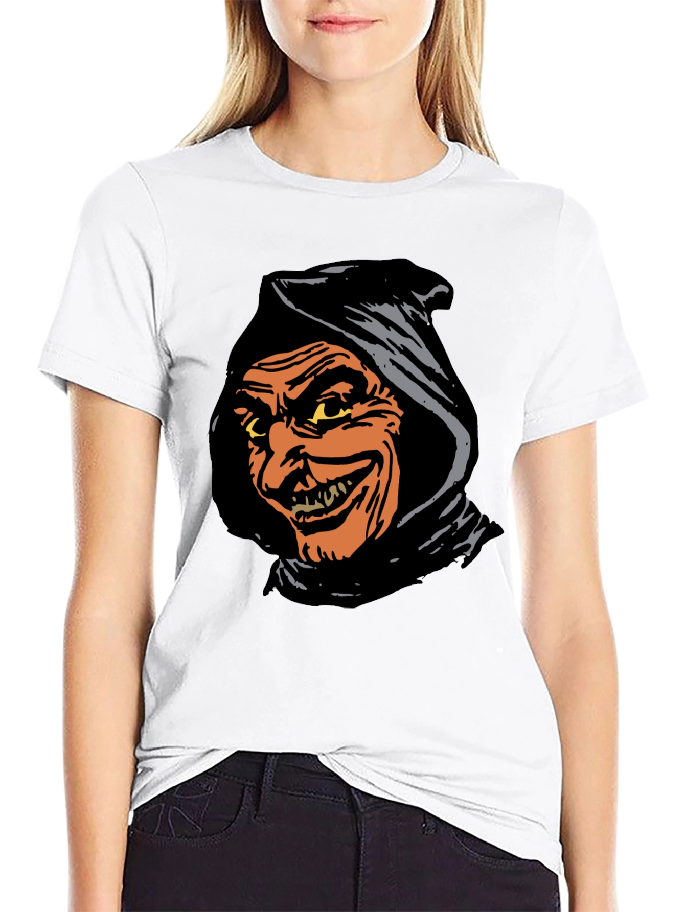 Spooky Grim Reaper Graphic Tee - Black T-Shirt