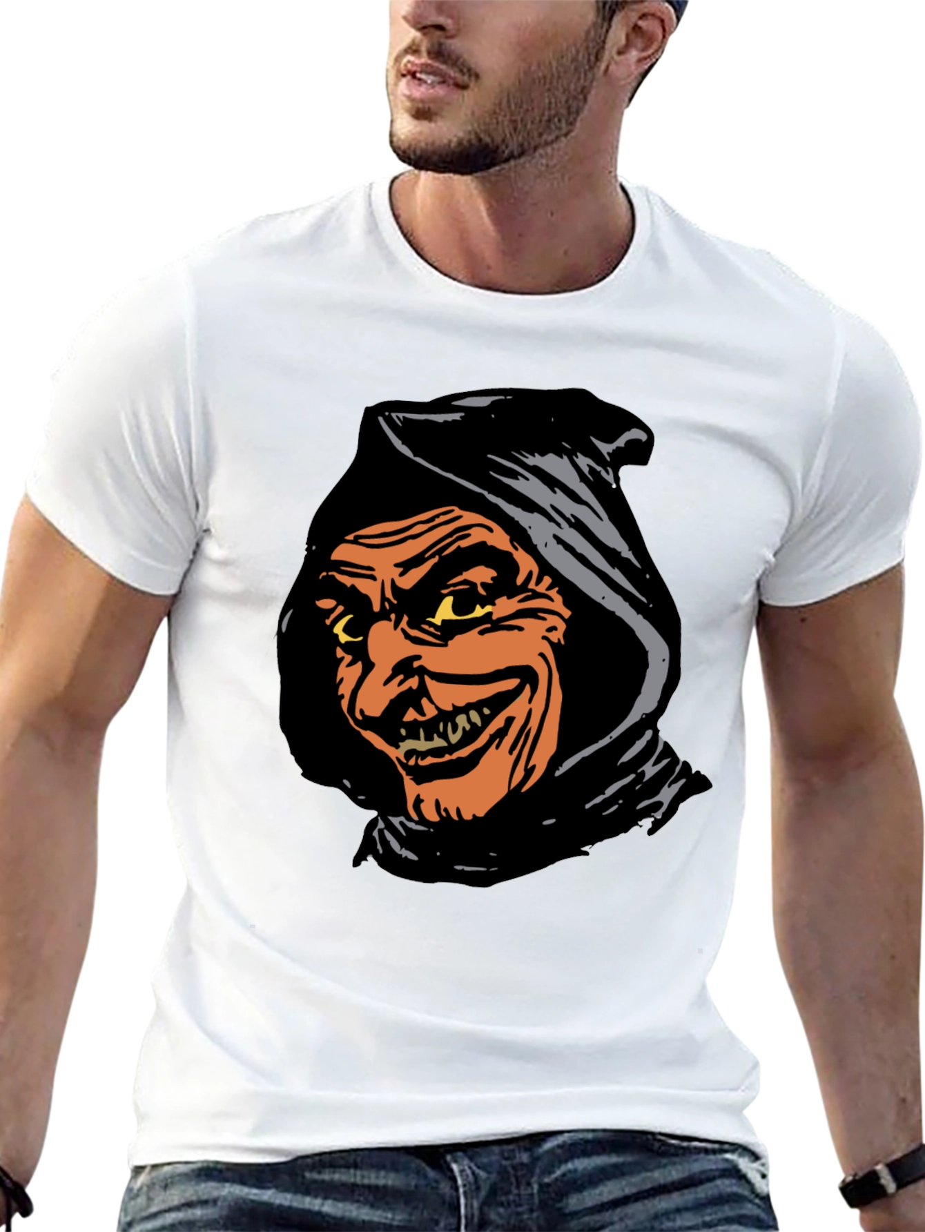 Spooky Grim Reaper Graphic Tee - Black T-Shirt