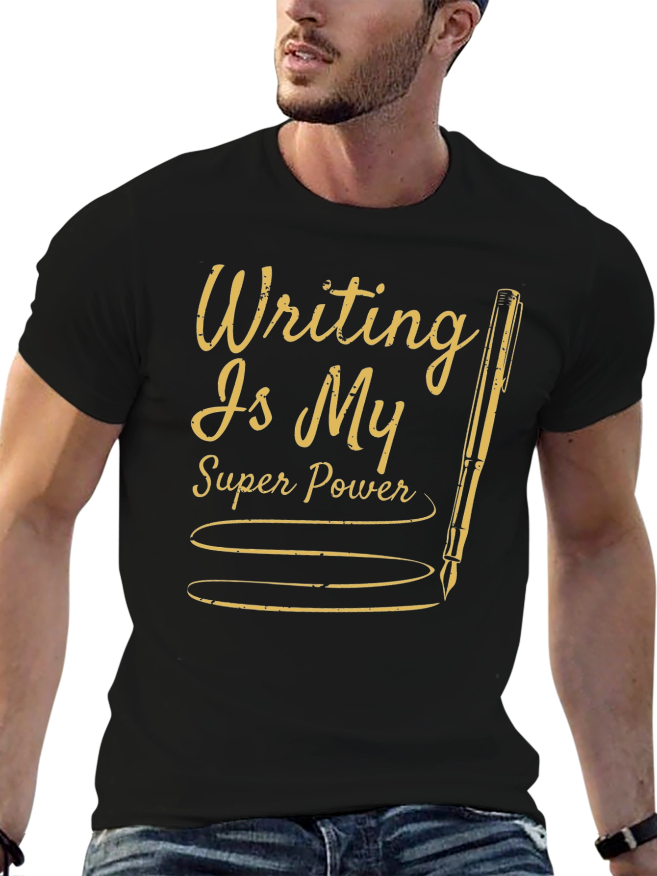 Writers Super Power Black Tee