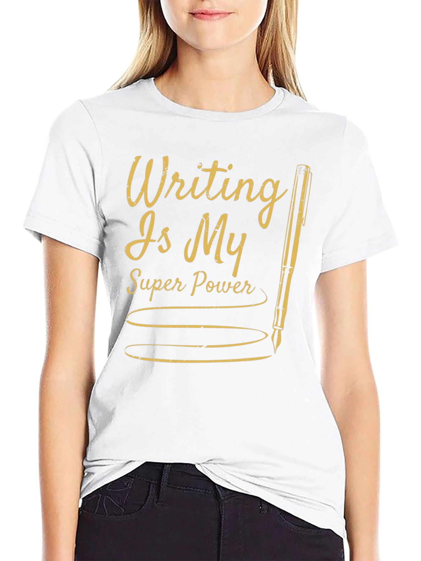 Writers Super Power Black Tee