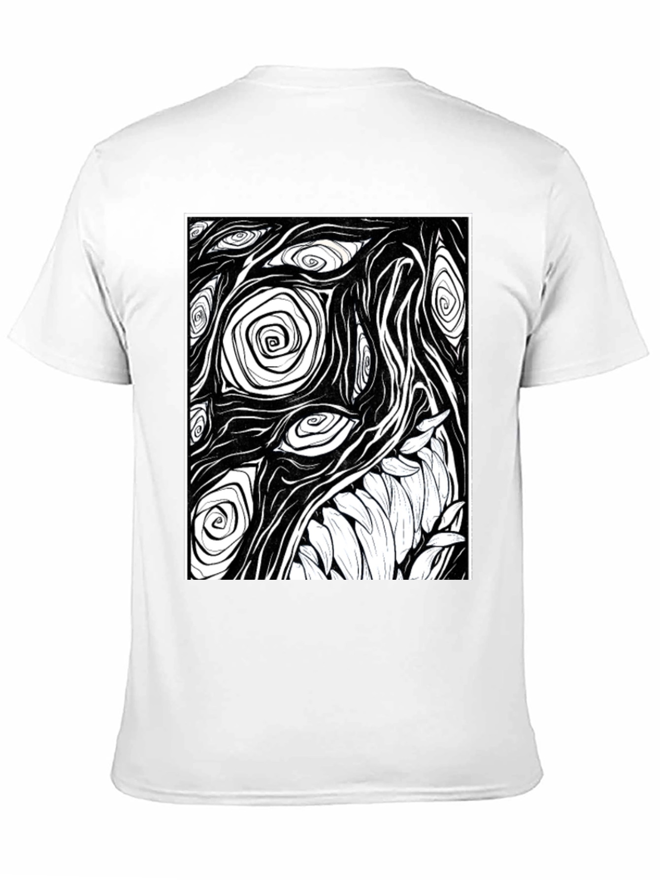 Abstract Eye and Teeth Graphic Black T-Shirt