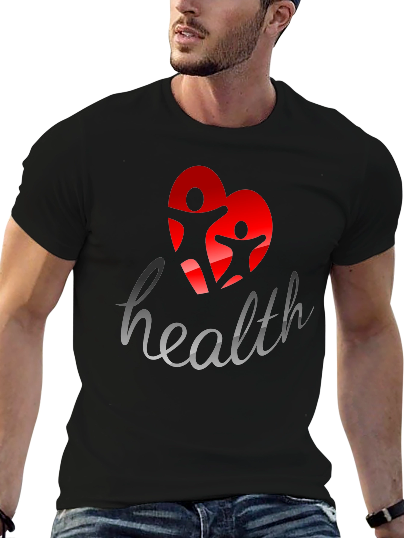 Health Awareness Graphic Tee - Black