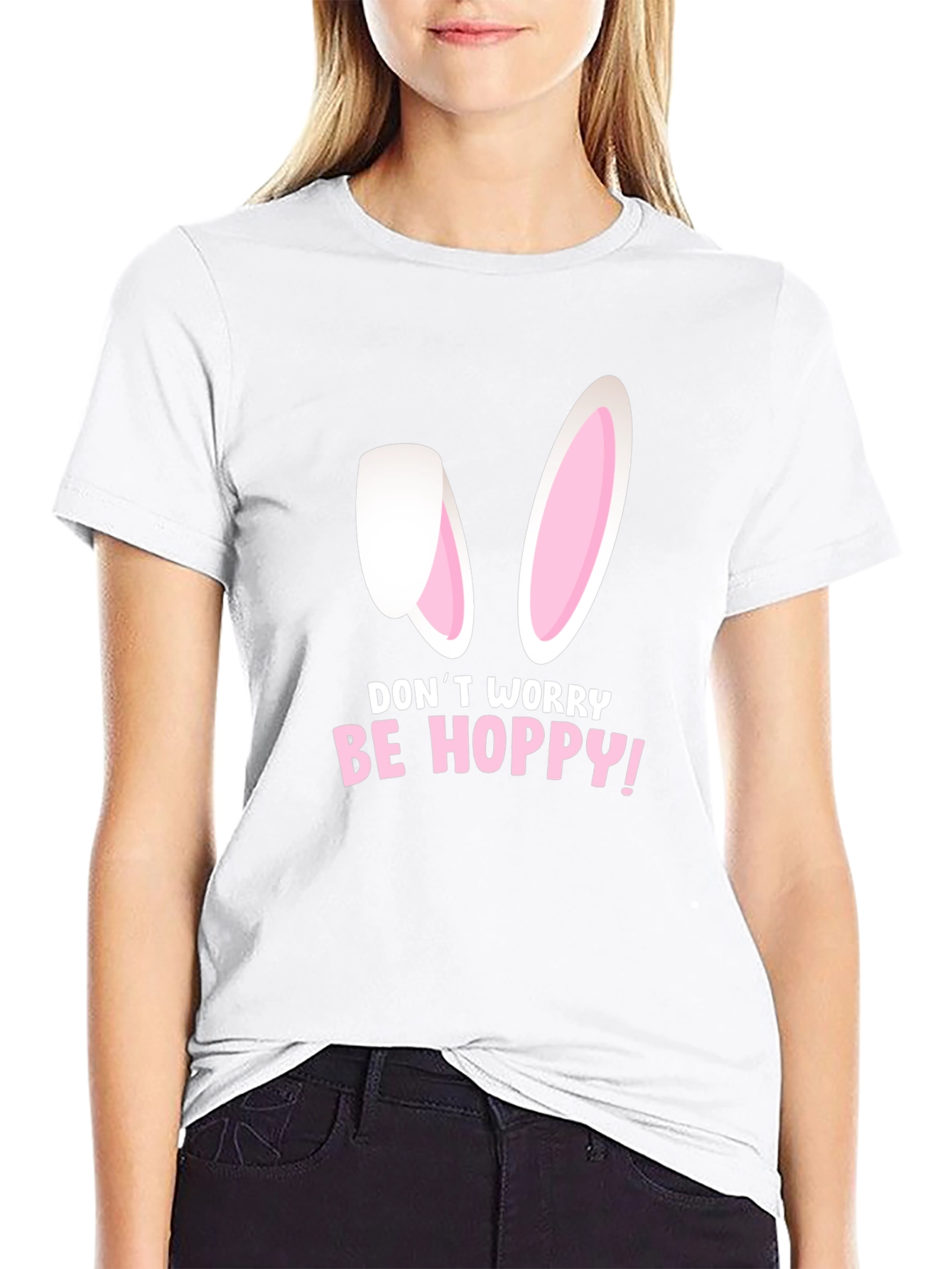 Be Hoppy Easter Graphic Tee - Black