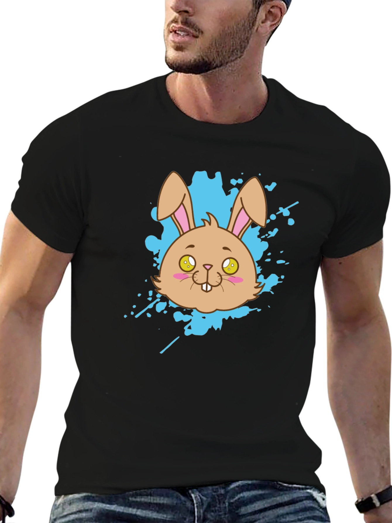 Cartoon Bunny Graphic T-Shirt - Soft Cotton Blend