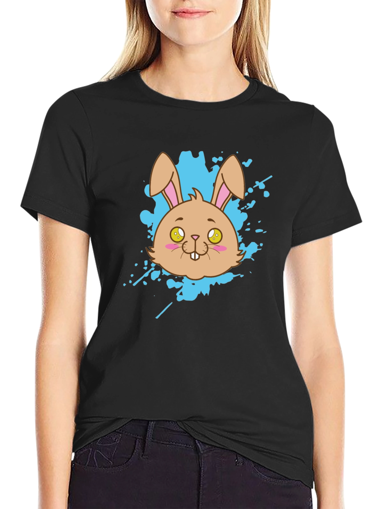 Cartoon Bunny Graphic T-Shirt - Soft Cotton Blend