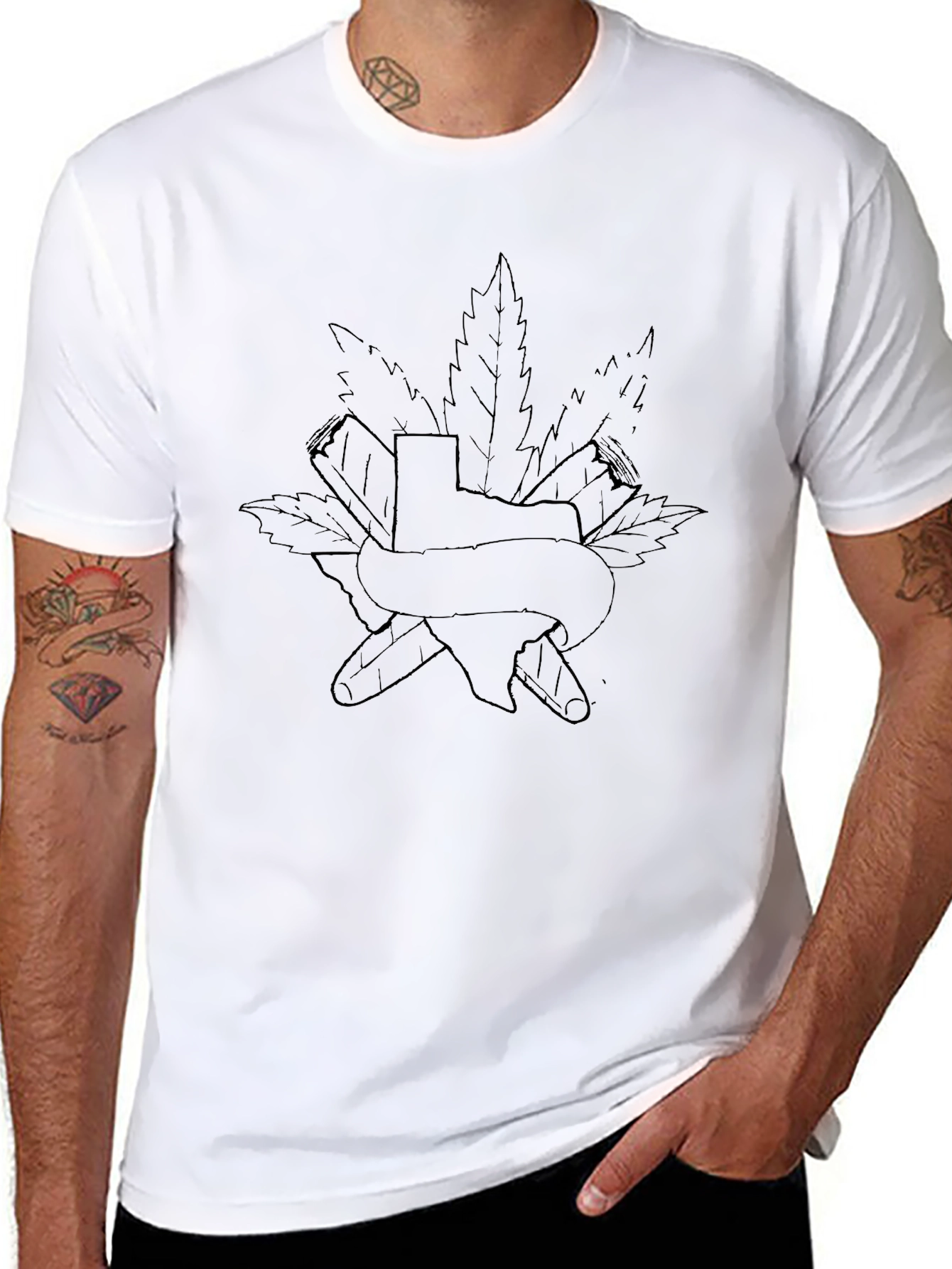 Texas State Pride Cannabis Graphic Tee - Black
