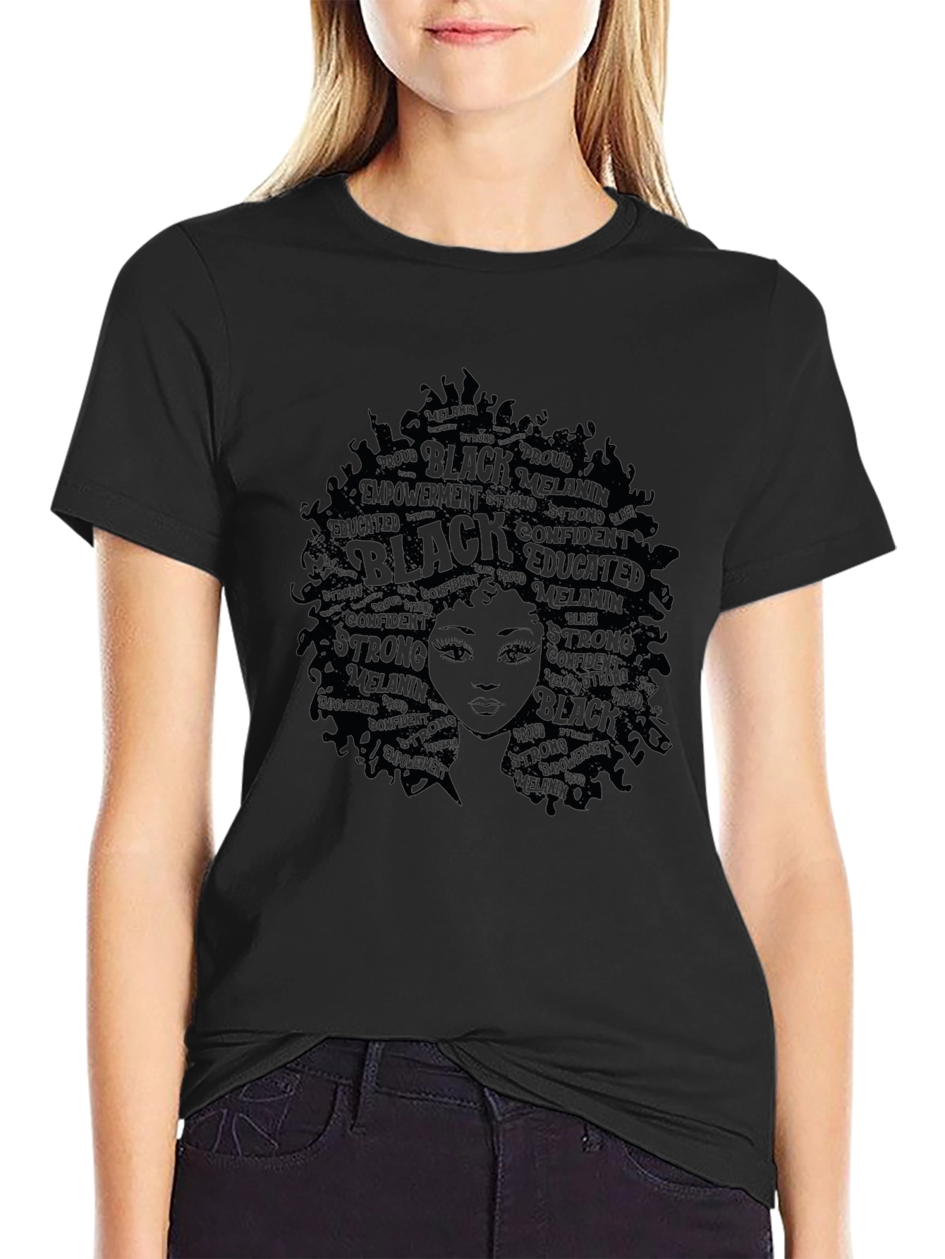 Black Empowerment T-Shirt - Afro Queen Design