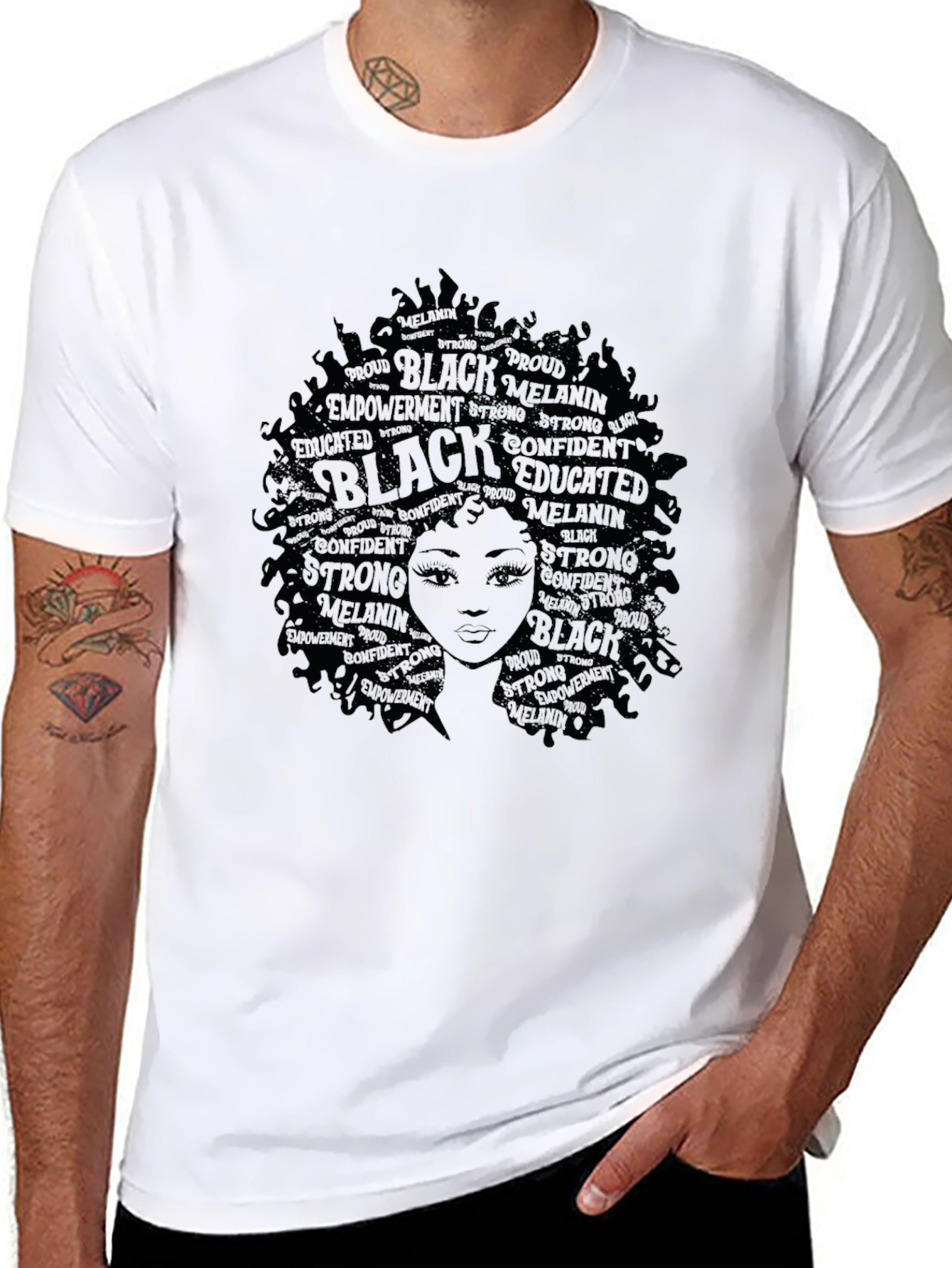 Black Empowerment T-Shirt - Afro Queen Design