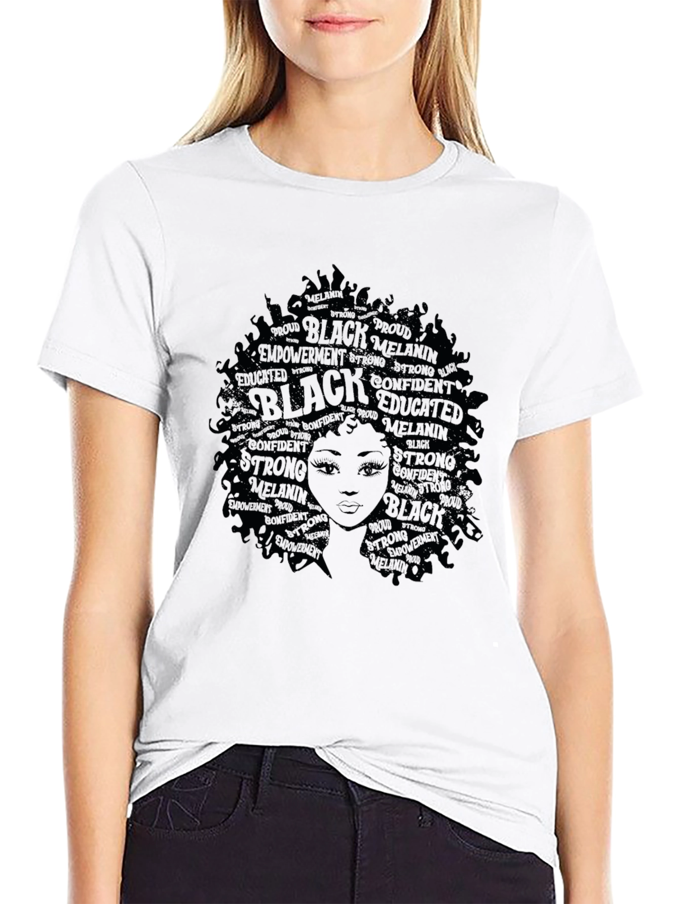 Black Empowerment T-Shirt - Afro Queen Design