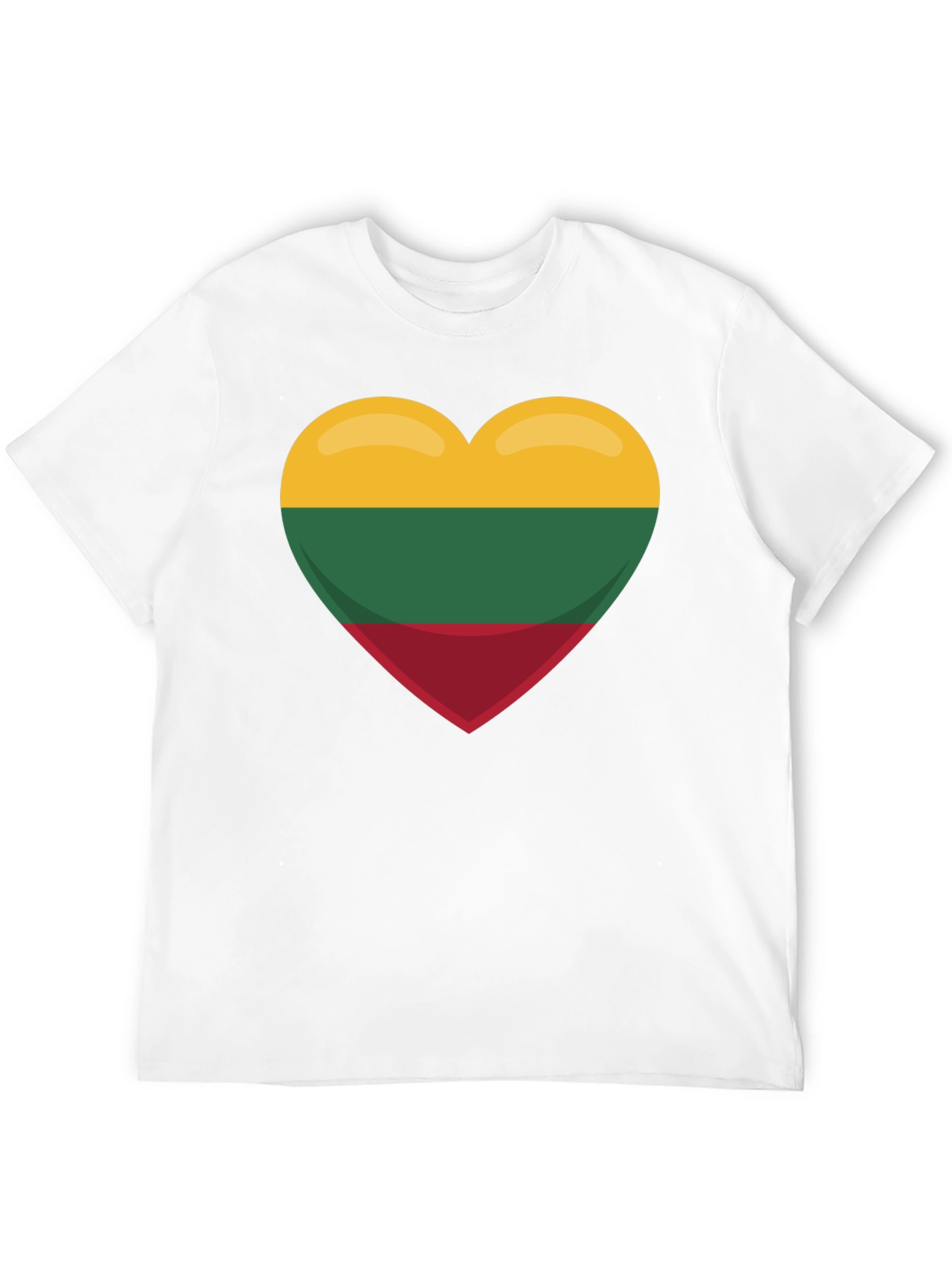 Lithuania Flag Heart T-Shirt - Black Tee