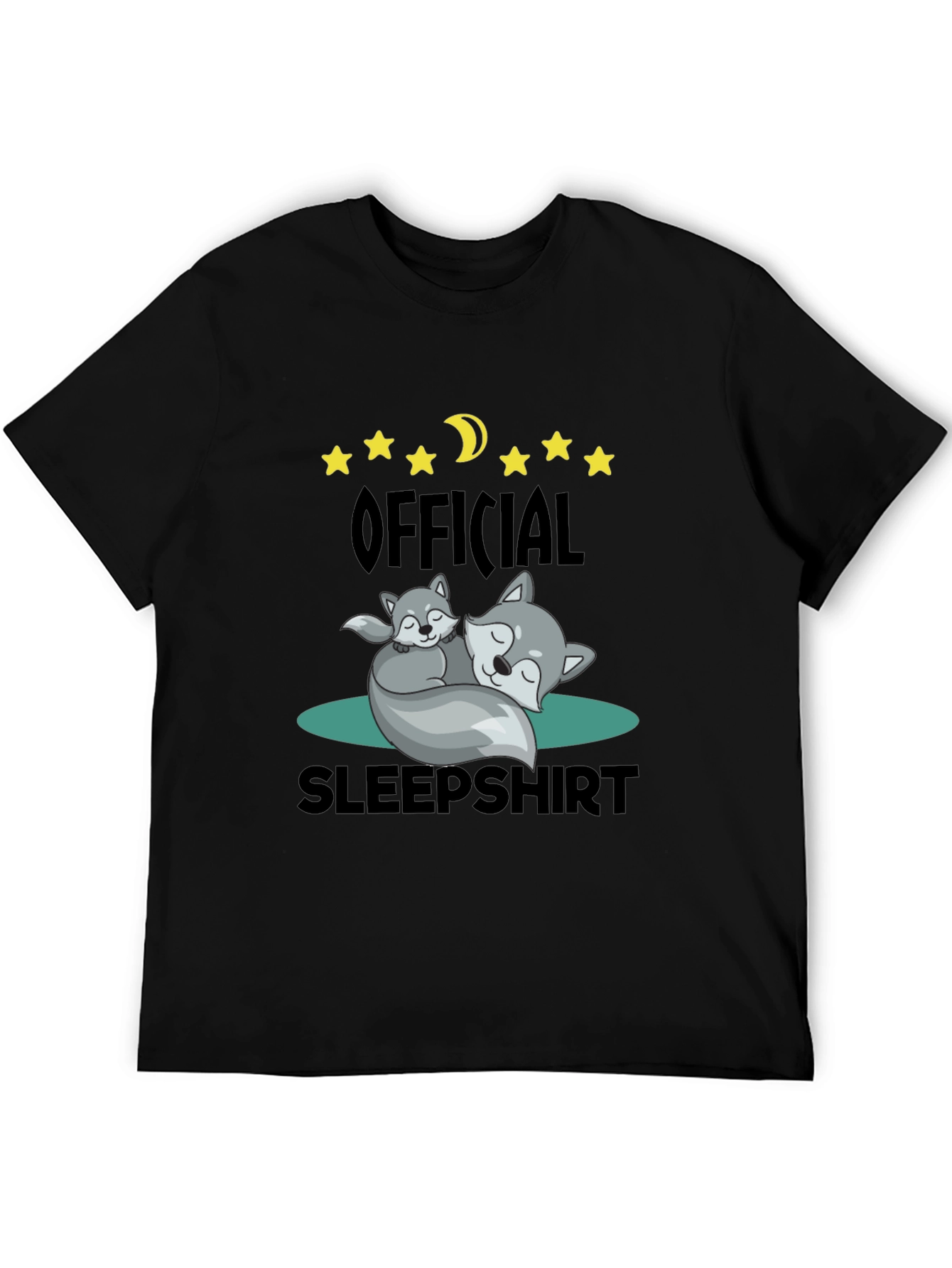 Official Sleepshirt - Cute Wolves & Moon T-Shirt