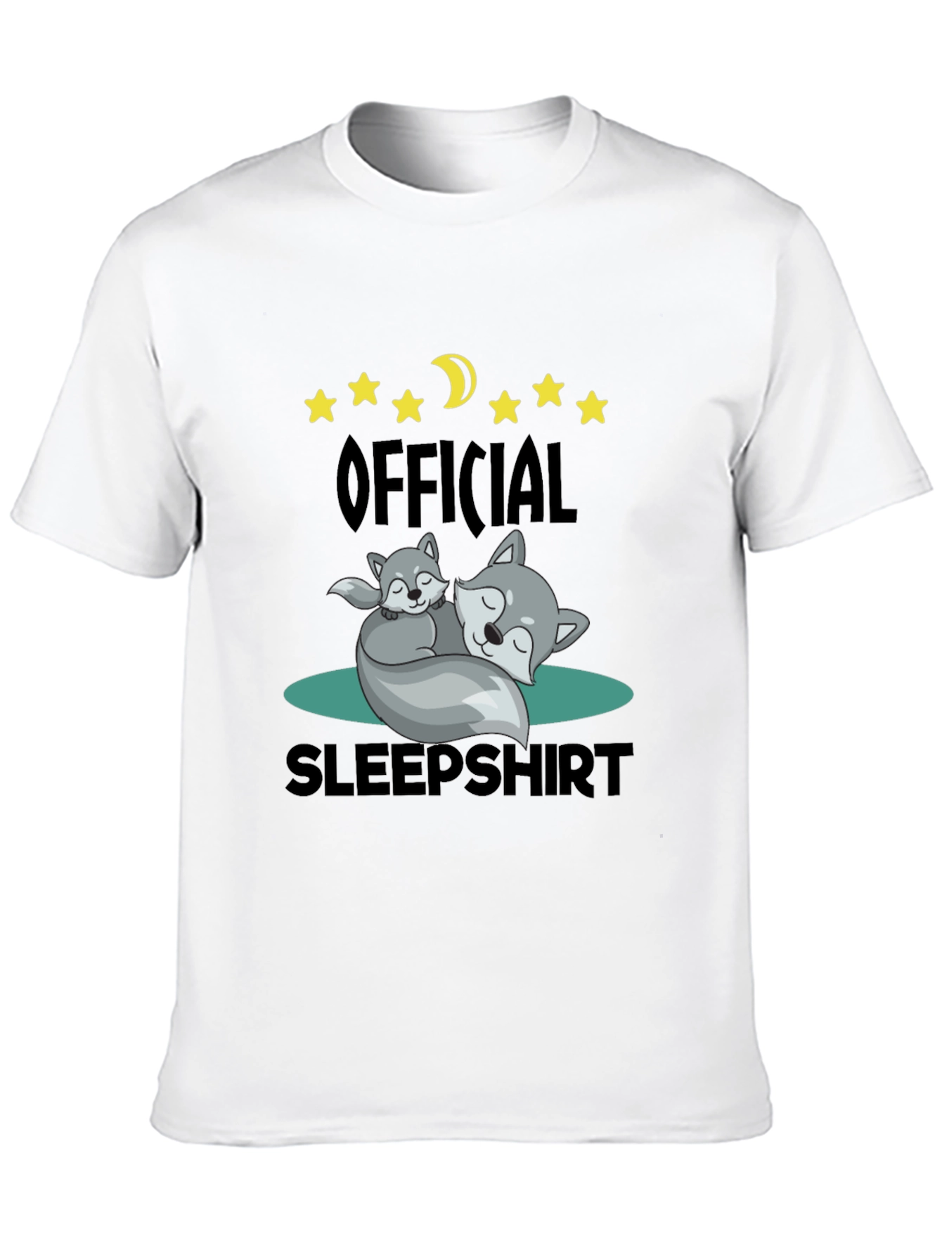 Official Sleepshirt - Cute Wolves & Moon T-Shirt