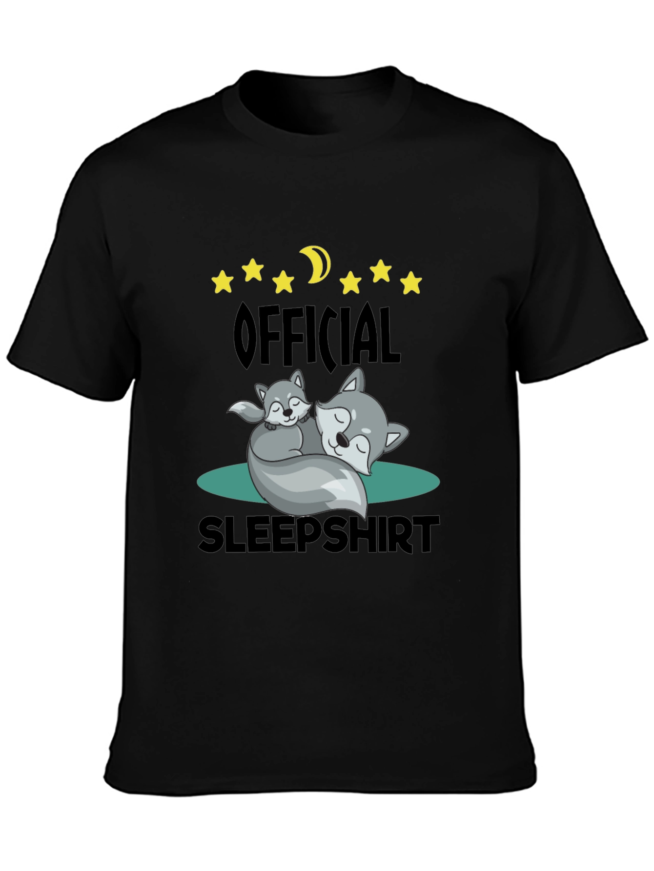 Official Sleepshirt - Cute Wolves & Moon T-Shirt