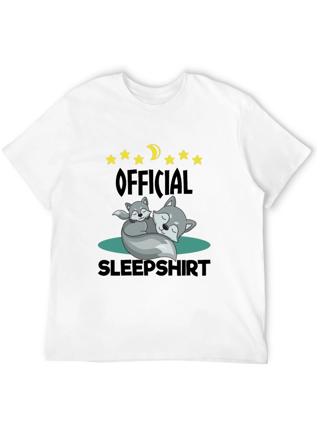 Official Sleepshirt - Cute Wolves & Moon T-Shirt