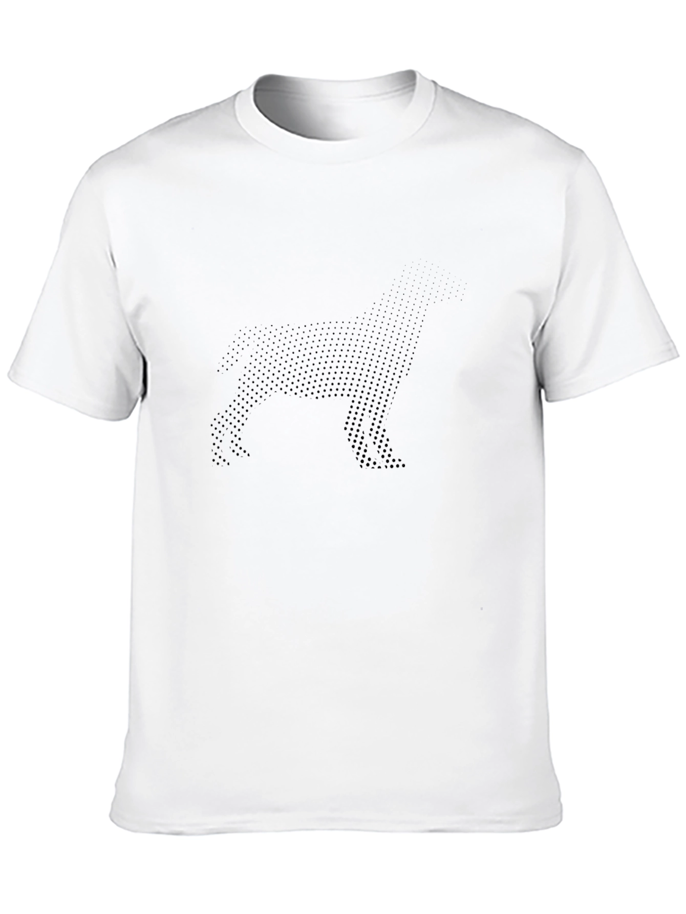 Mens Black Dot Pattern Dog Graphic T-Shirt