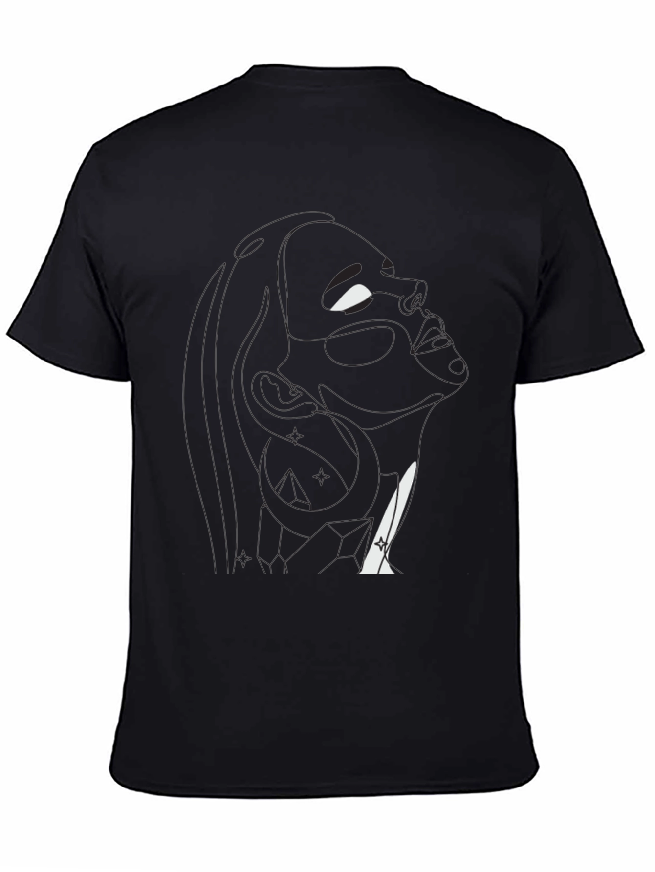 Abstract Silhouette Graphic Black T-Shirt