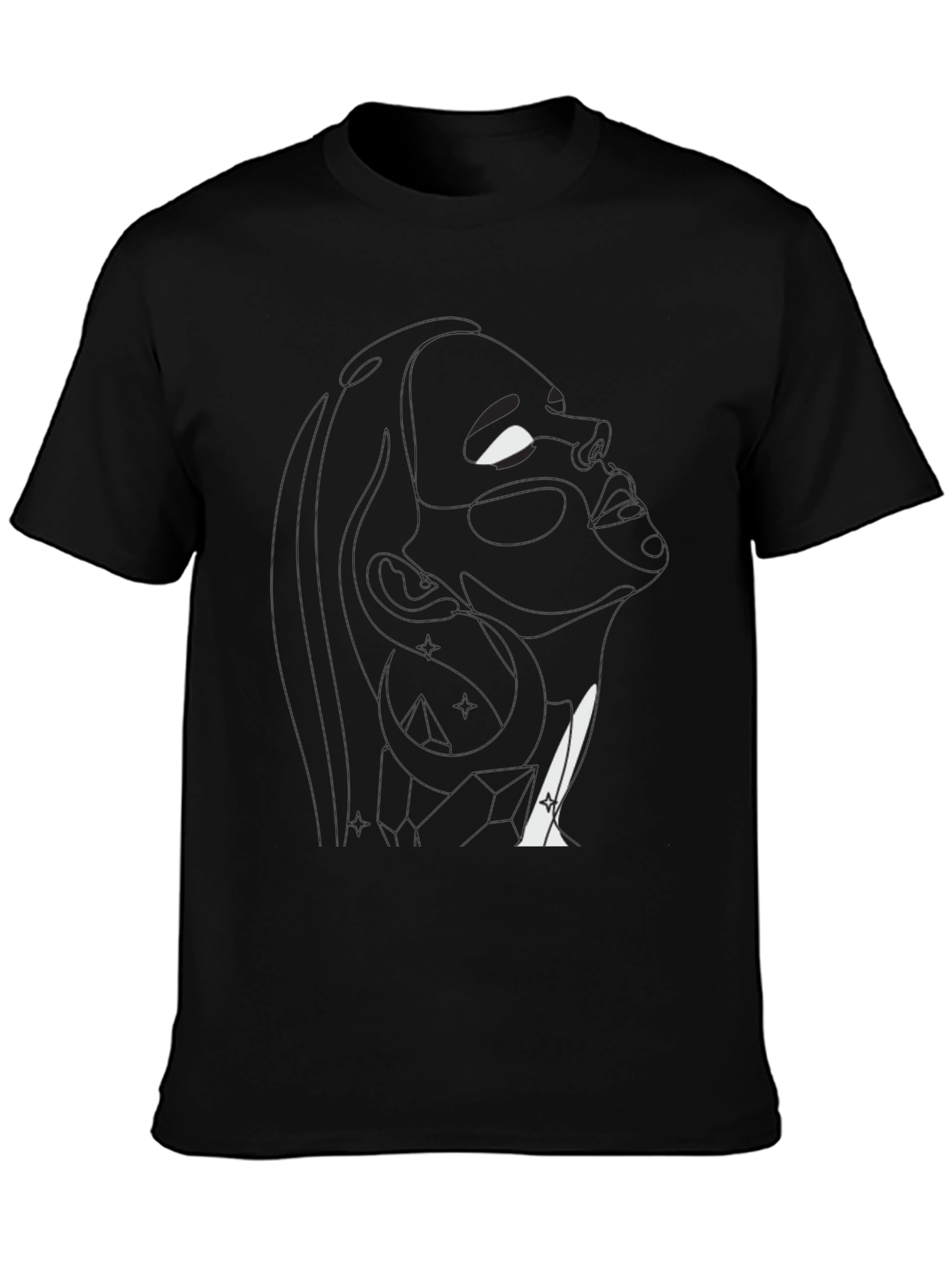 Abstract Silhouette Graphic Black T-Shirt