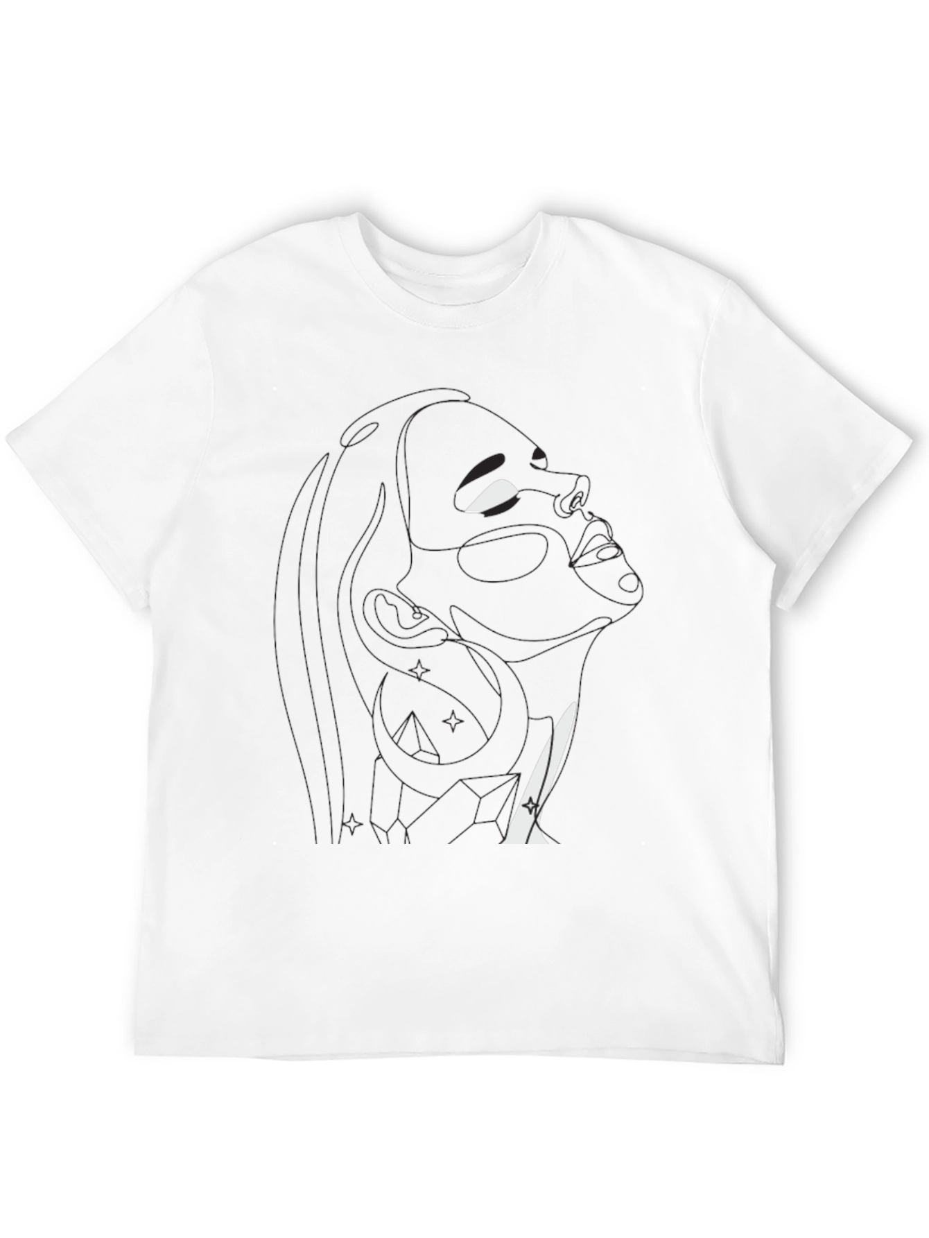Abstract Silhouette Graphic Black T-Shirt
