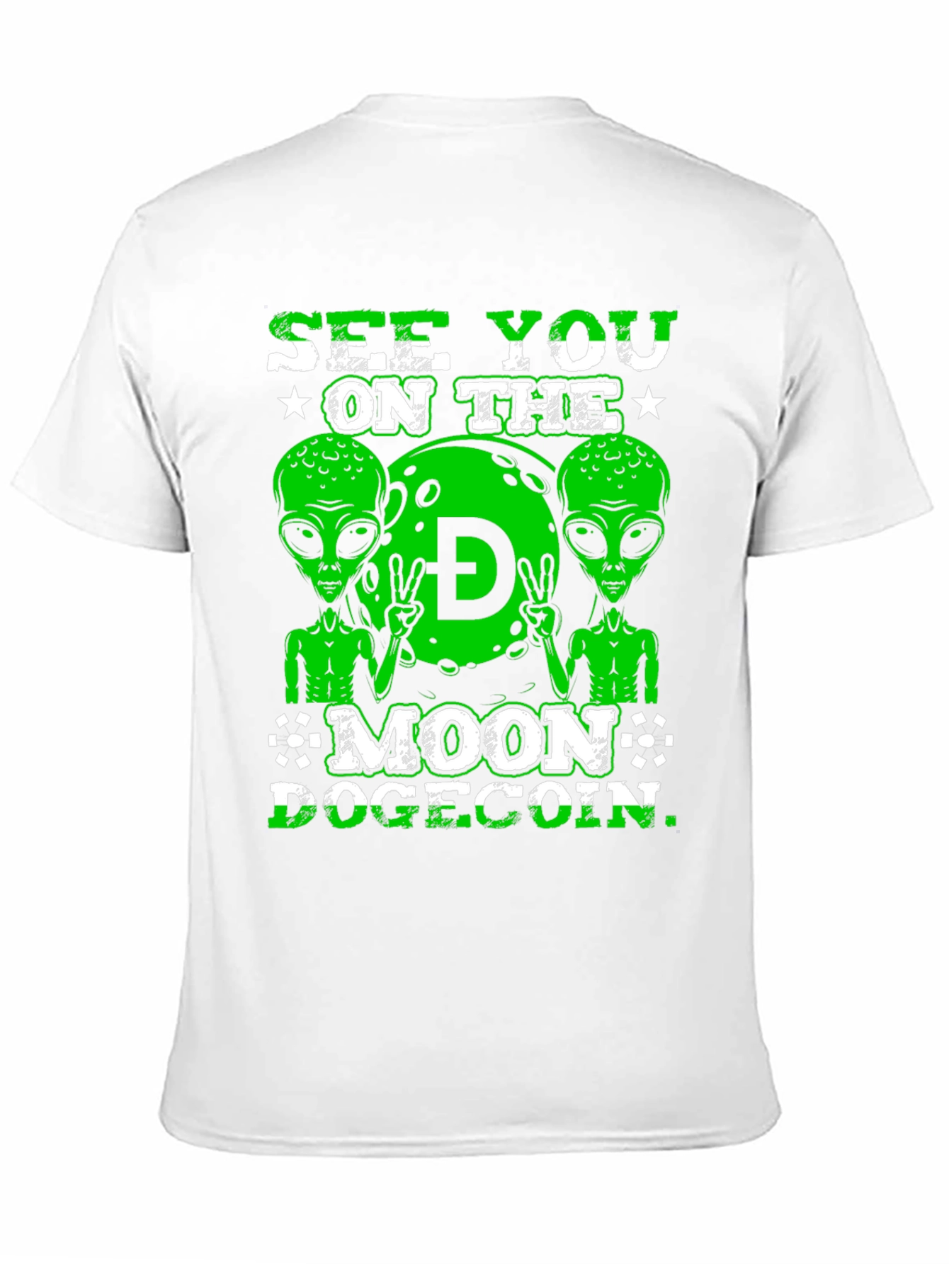 See You On The Moon Dogecoin Black T-Shirt