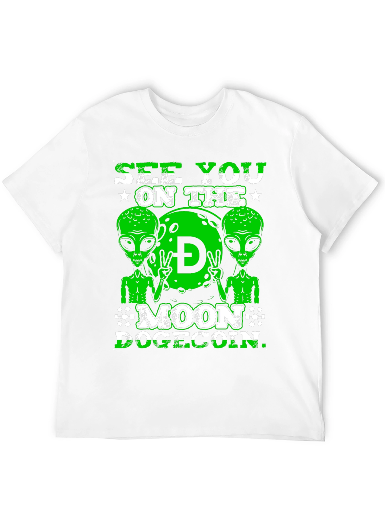 See You On The Moon Dogecoin Black T-Shirt