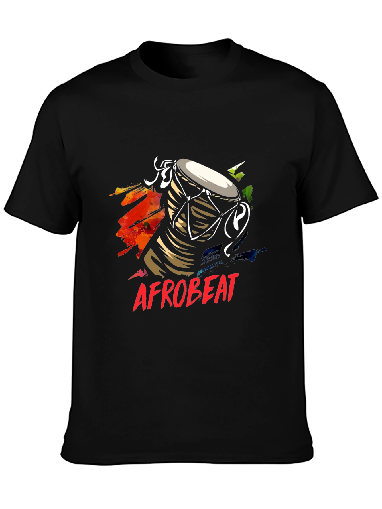 Afrobeat Drum Graphic Tee - Black T-Shirt