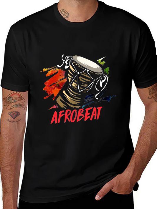 Afrobeat Drum Graphic Tee - Black T-Shirt