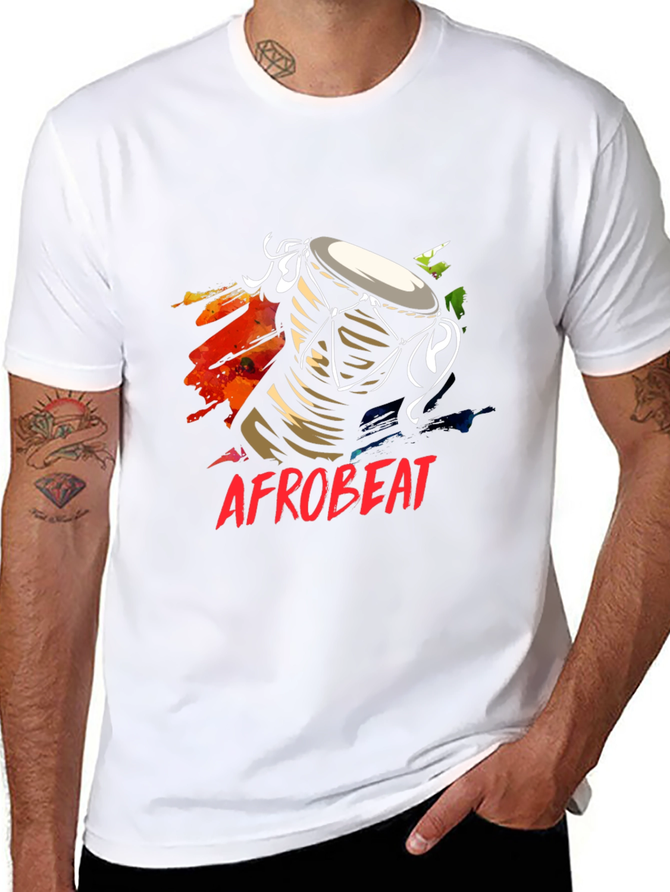 Afrobeat Drum Graphic Tee - Black T-Shirt