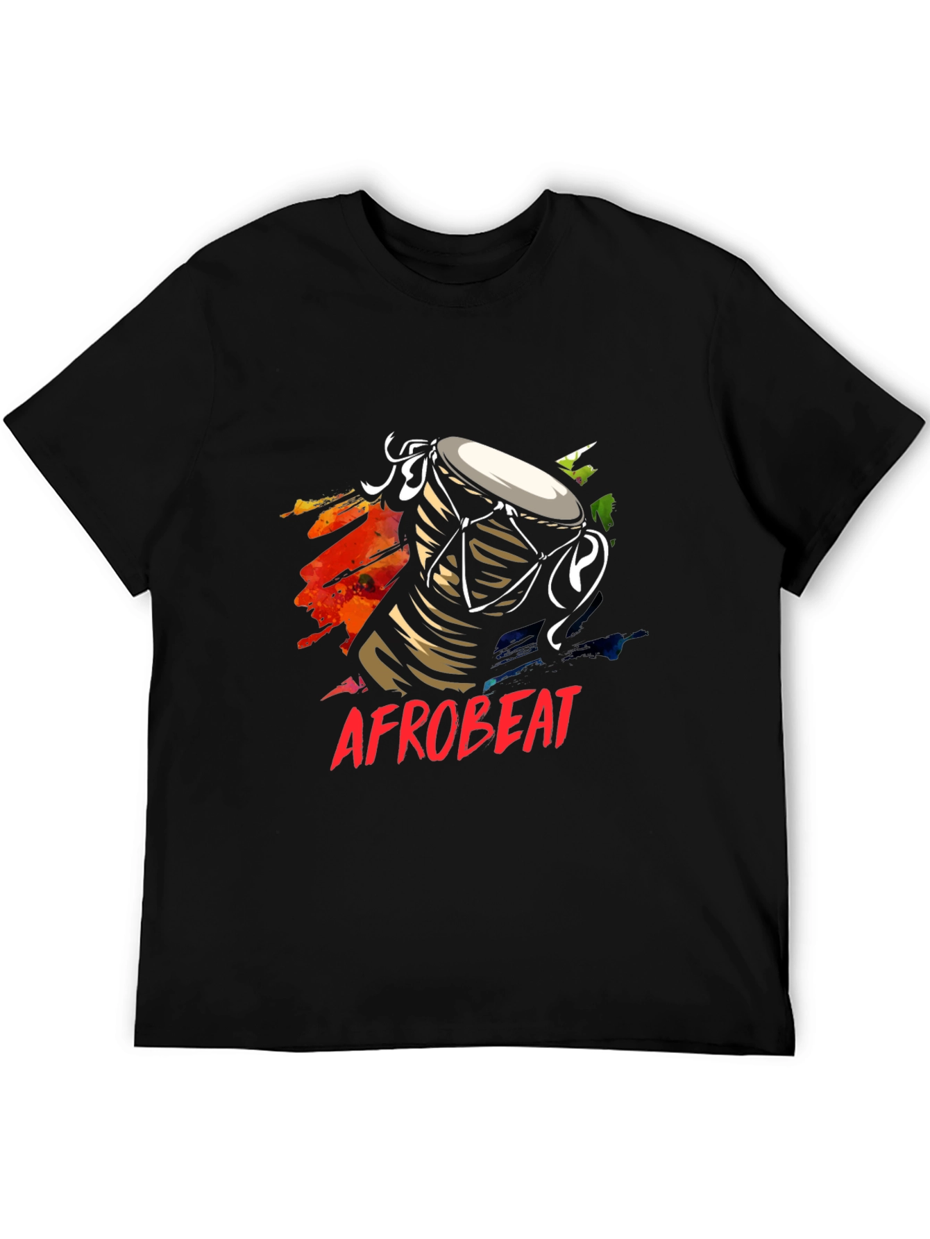 Afrobeat Drum Graphic Tee - Black T-Shirt