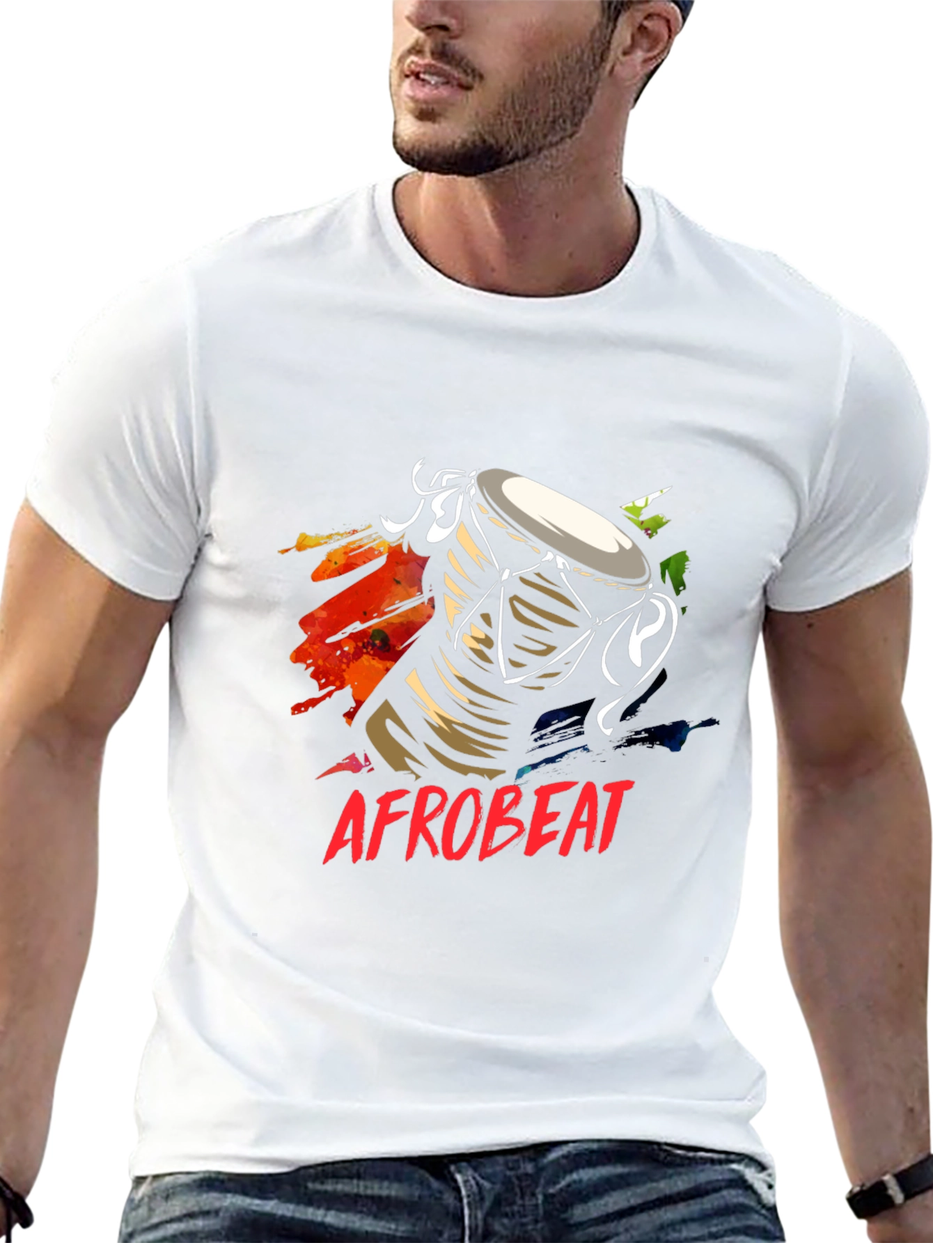 Afrobeat Drum Graphic Tee - Black T-Shirt