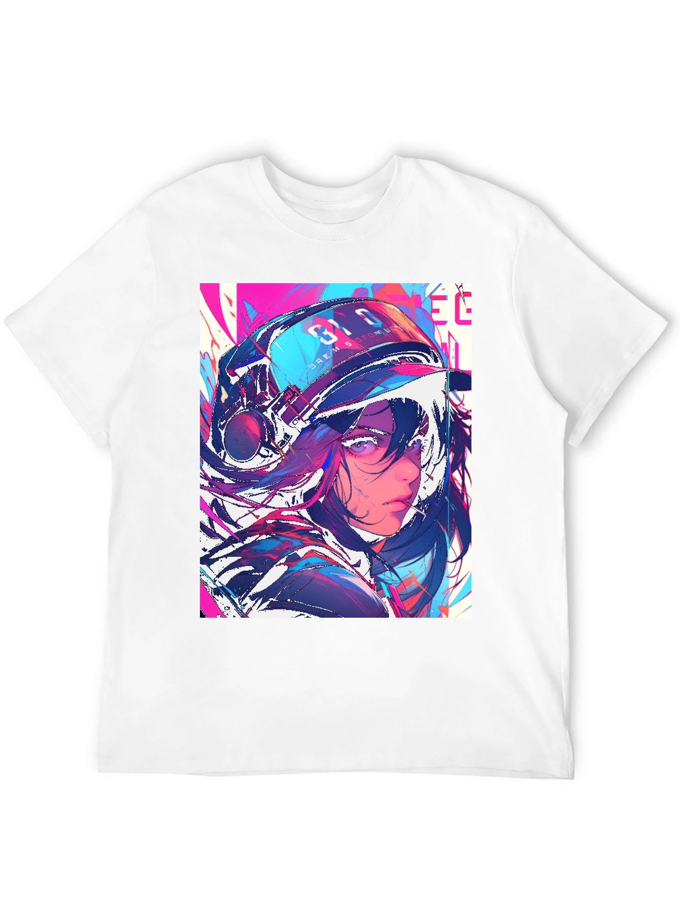 Anime Girl Graphic Print Black T-Shirt
